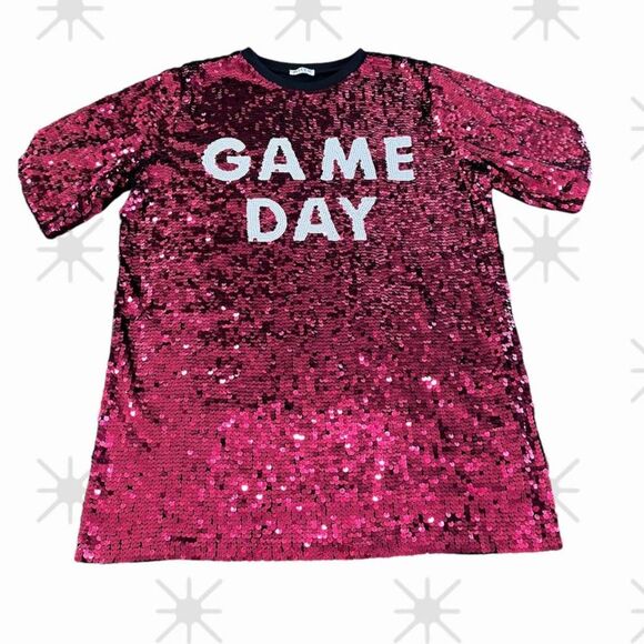 Sequin Game Day Why Dress Red and White - Picture 2 of 12